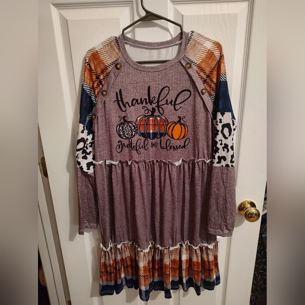 Plaid and Leopard Print Women's Dress